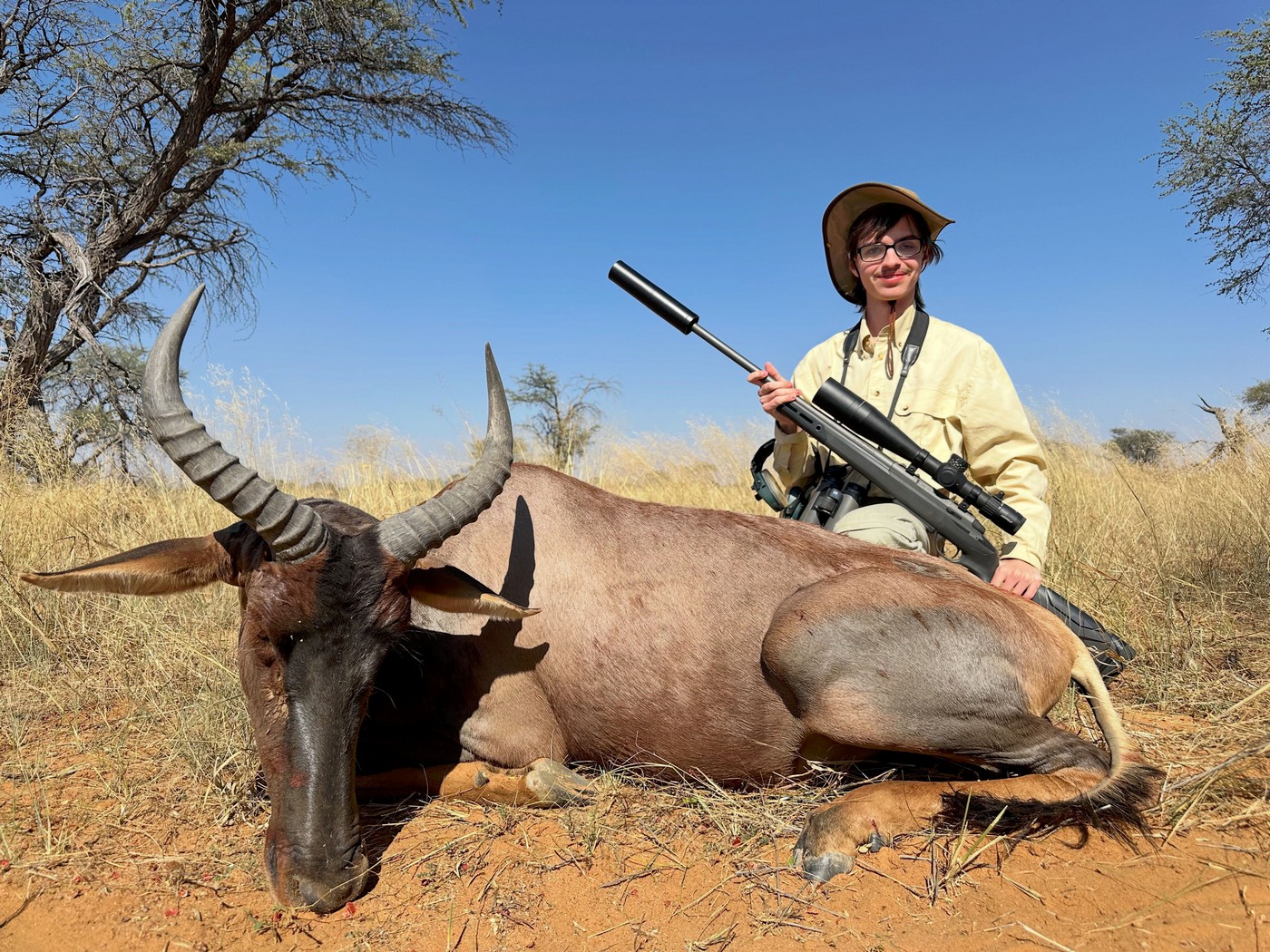 Намибийские антилопы и бурая гиена